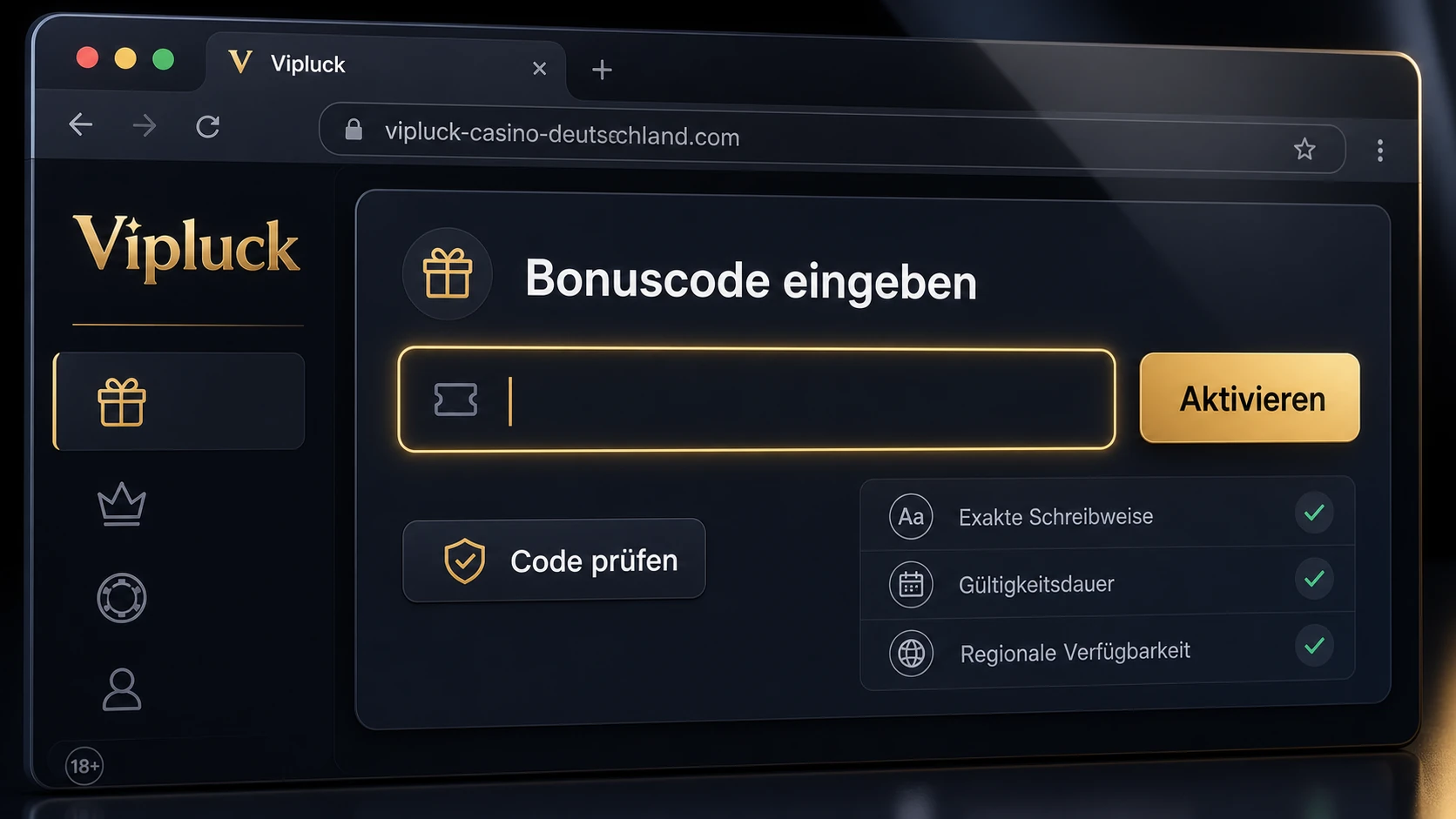 Bonuscode korrekt verwenden
