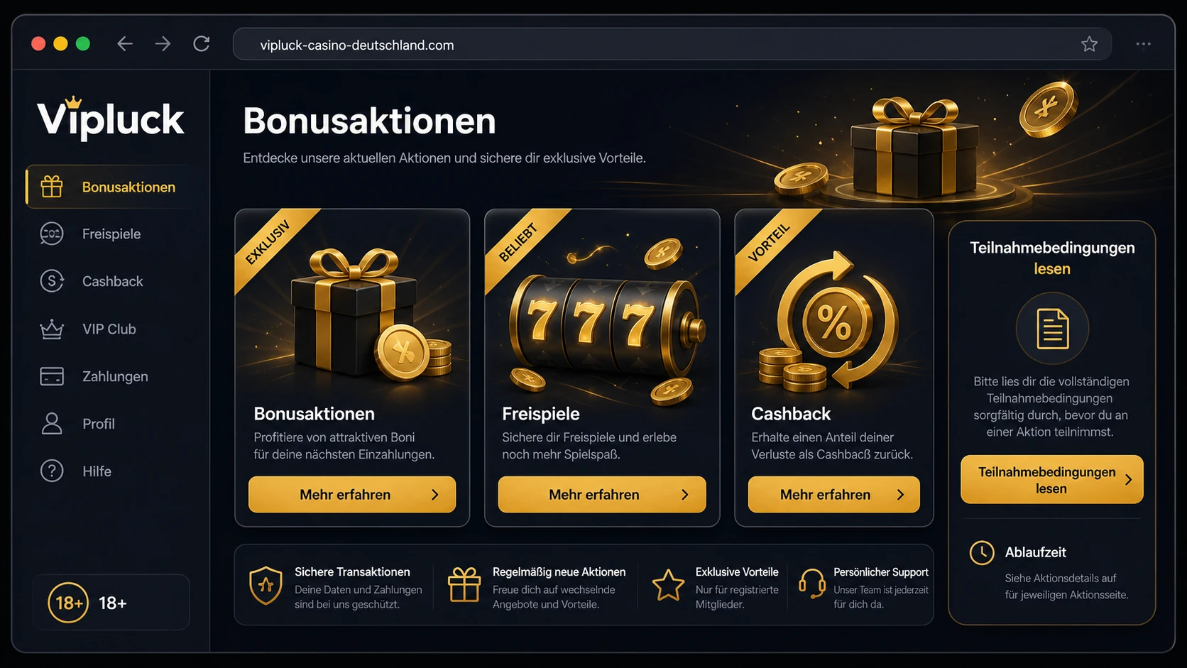 Bonusaktionen und Freispiele